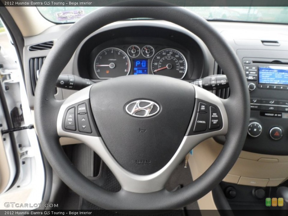 Beige Interior Steering Wheel for the 2012 Hyundai Elantra GLS Touring #58492800