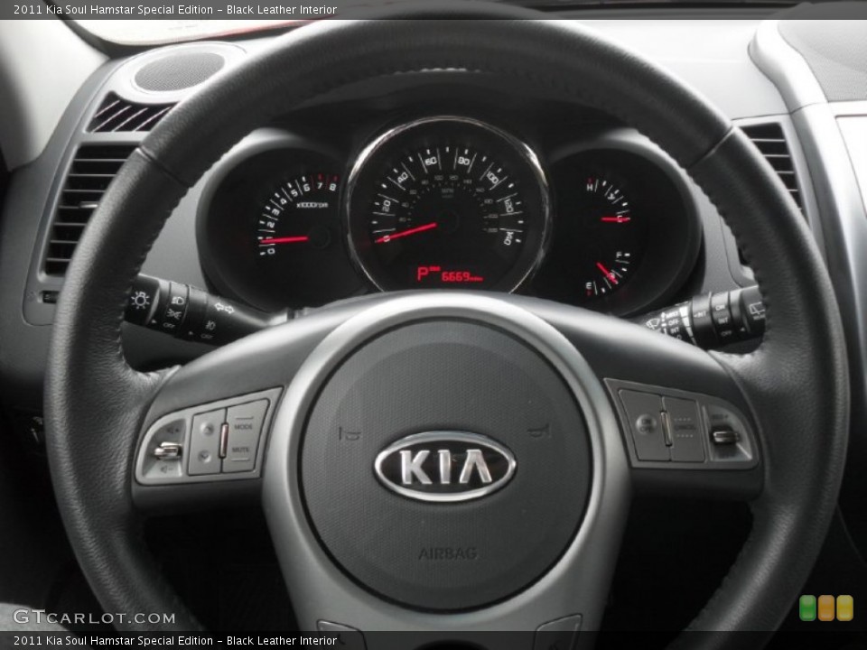 Black Leather Interior Steering Wheel for the 2011 Kia Soul Hamstar Special Edition #58494919