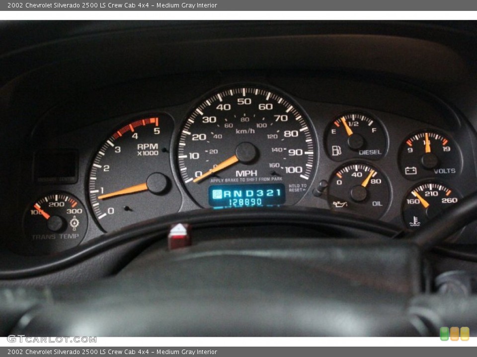 Medium Gray Interior Gauges for the 2002 Chevrolet Silverado 2500 LS Crew Cab 4x4 #58496803