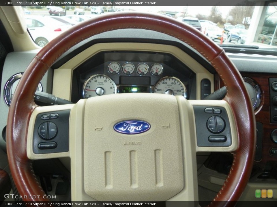 Camel/Chaparral Leather Interior Steering Wheel for the 2008 Ford F250 Super Duty King Ranch Crew Cab 4x4 #58497397