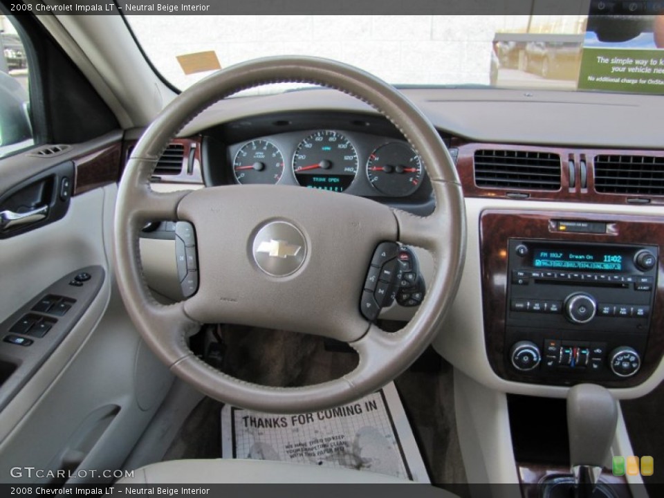 Neutral Beige Interior Steering Wheel for the 2008 Chevrolet Impala LT #58498486