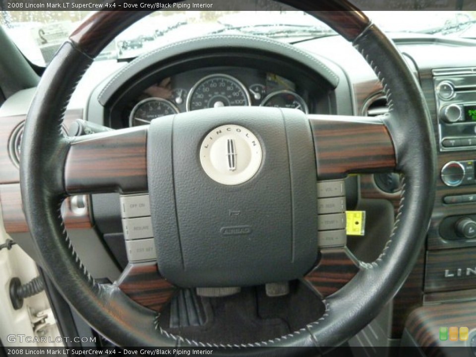 Dove Grey/Black Piping Interior Steering Wheel for the 2008 Lincoln Mark LT SuperCrew 4x4 #58500379