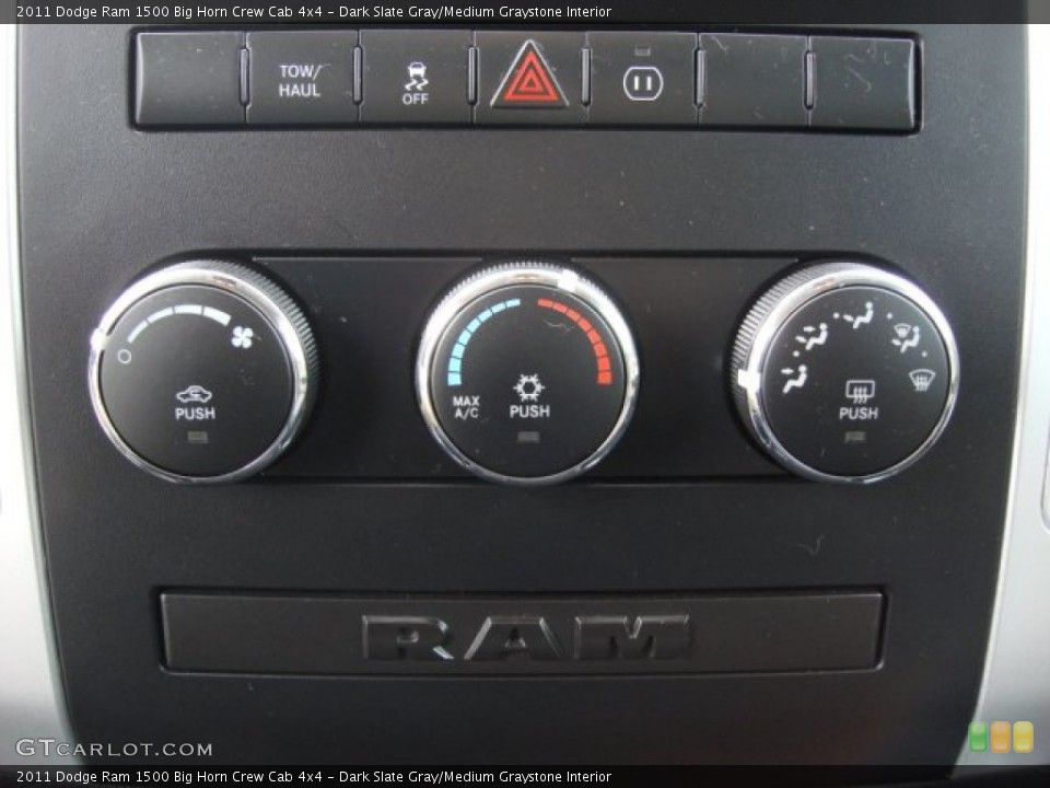 Dark Slate Gray/Medium Graystone Interior Controls for the 2011 Dodge Ram 1500 Big Horn Crew Cab 4x4 #58518221