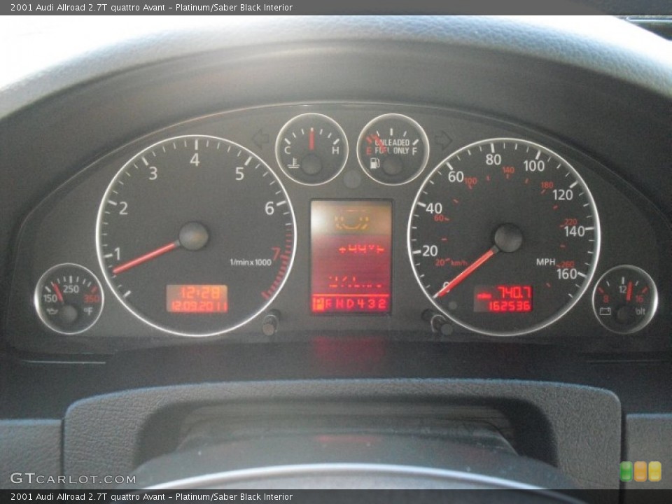 Platinum/Saber Black Interior Gauges for the 2001 Audi Allroad 2.7T quattro Avant #58527488