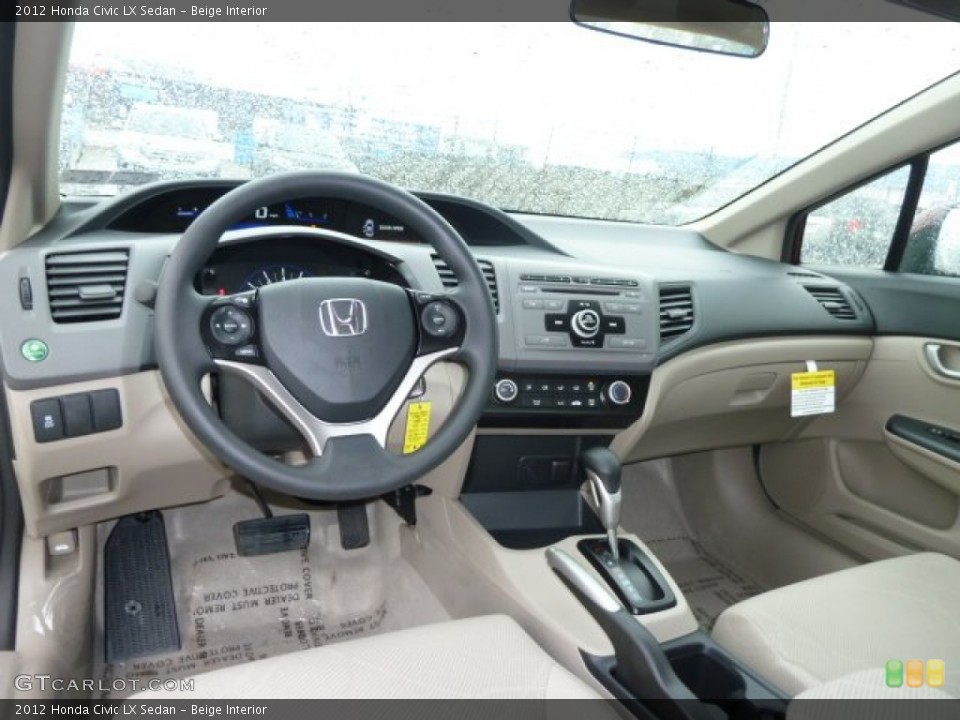 Beige Interior Dashboard for the 2012 Honda Civic LX Sedan #58532759