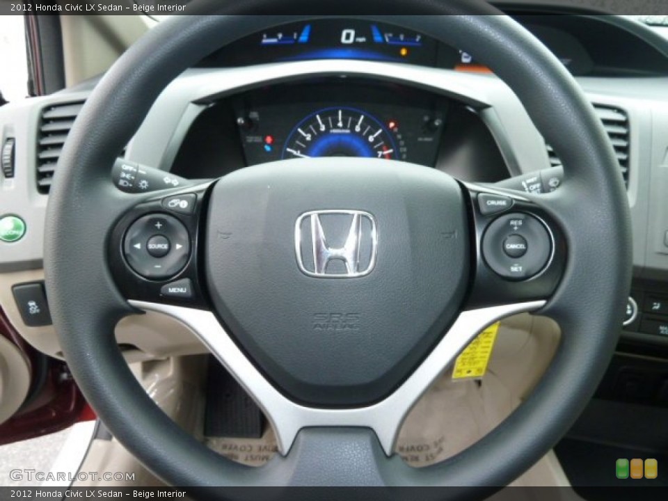 Beige Interior Steering Wheel for the 2012 Honda Civic LX Sedan #58532798