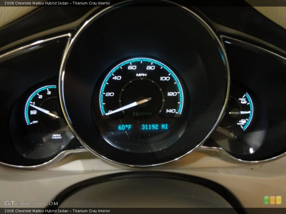 Titanium Gray Interior Gauges for the 2008 Chevrolet Malibu Hybrid Sedan #58540763