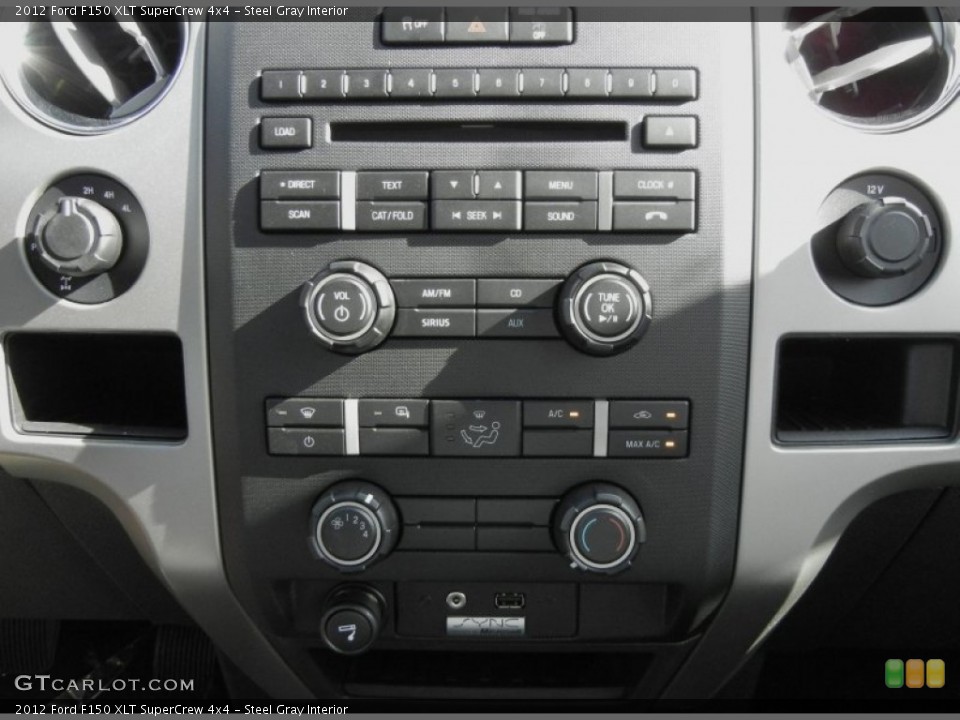 Steel Gray Interior Controls for the 2012 Ford F150 XLT SuperCrew 4x4 #58554562