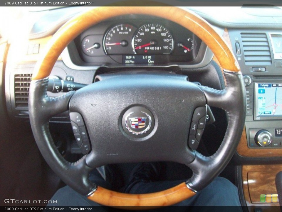 Ebony Interior Steering Wheel for the 2009 Cadillac DTS Platinum Edition #58557894