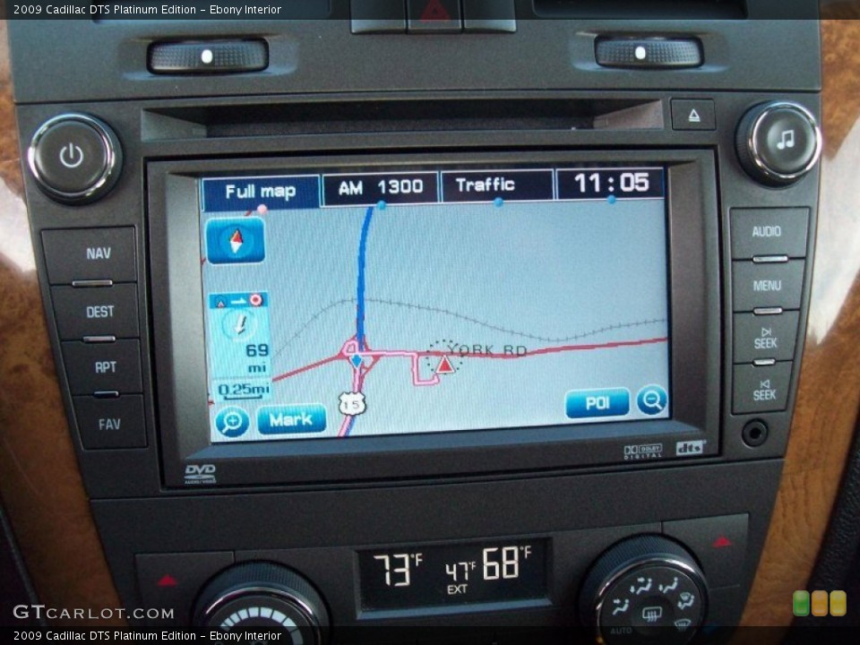 Ebony Interior Navigation for the 2009 Cadillac DTS Platinum Edition #58557948