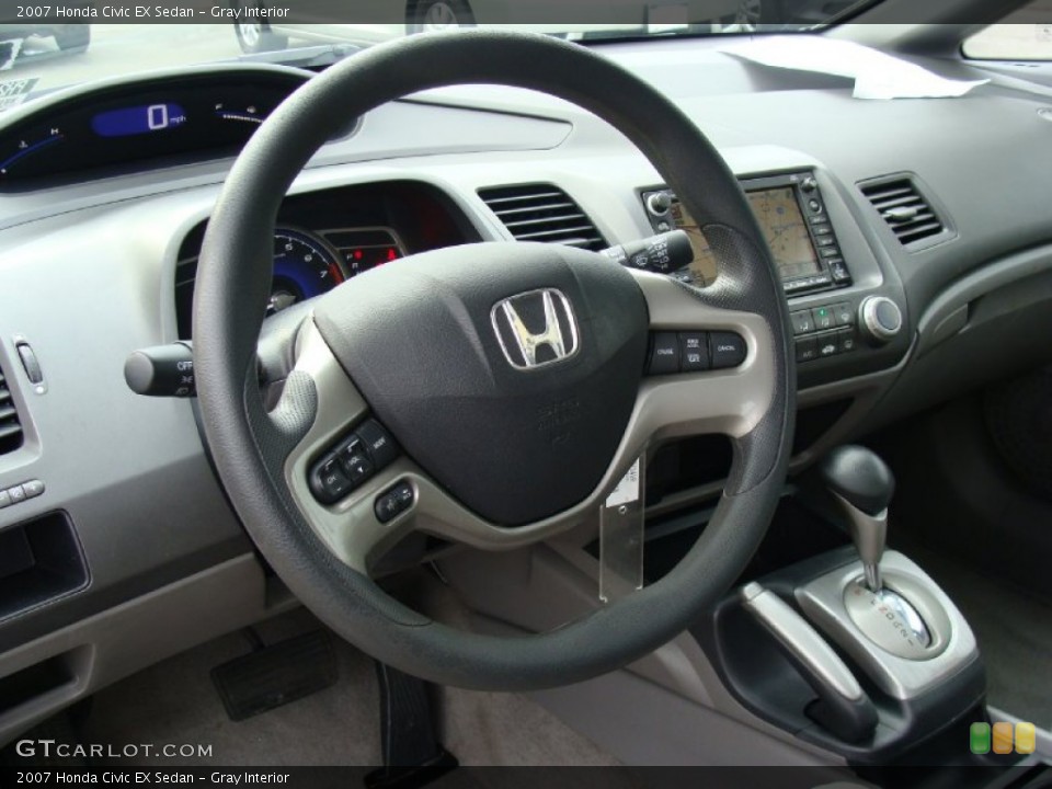 Gray Interior Steering Wheel for the 2007 Honda Civic EX Sedan #58568205