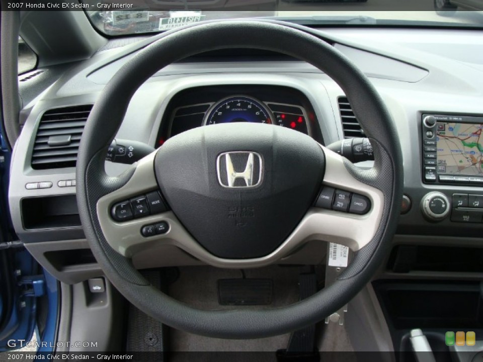 Gray Interior Steering Wheel for the 2007 Honda Civic EX Sedan #58568231