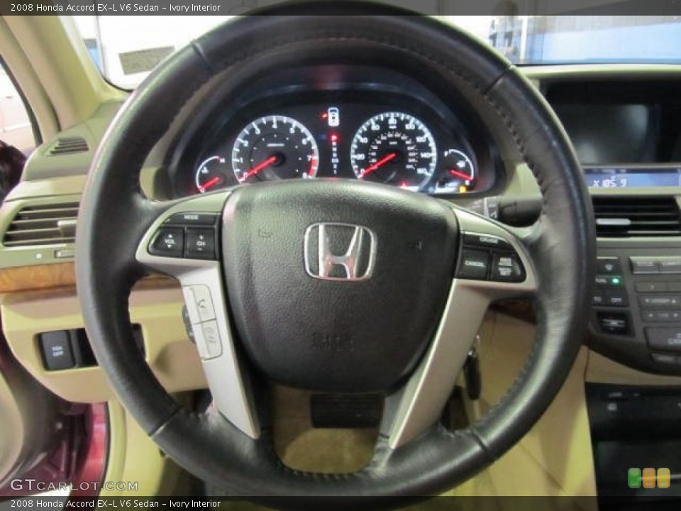 Ivory Interior Steering Wheel for the 2008 Honda Accord EX-L V6 Sedan #58570299