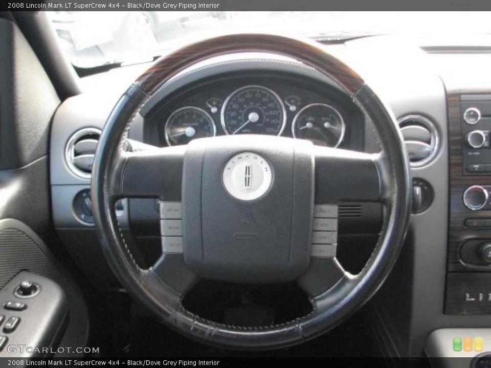 Black/Dove Grey Piping Interior Steering Wheel for the 2008 Lincoln Mark LT SuperCrew 4x4 #58573017