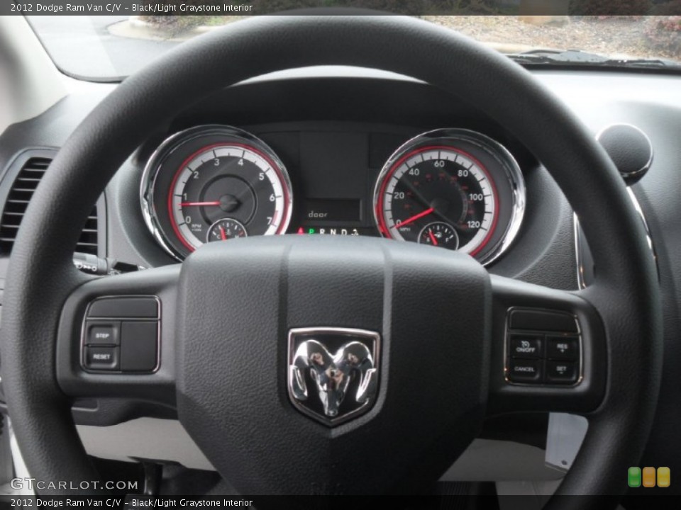 Black/Light Graystone Interior Steering Wheel for the 2012 Dodge Ram Van C/V #58584267