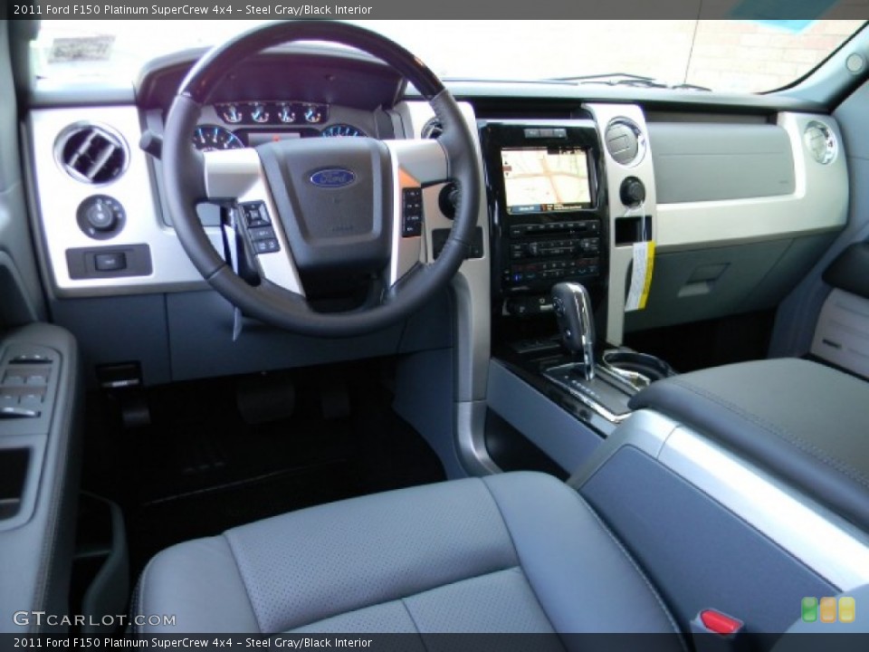 Steel Gray/Black Interior Prime Interior for the 2011 Ford F150 Platinum SuperCrew 4x4 #58594818
