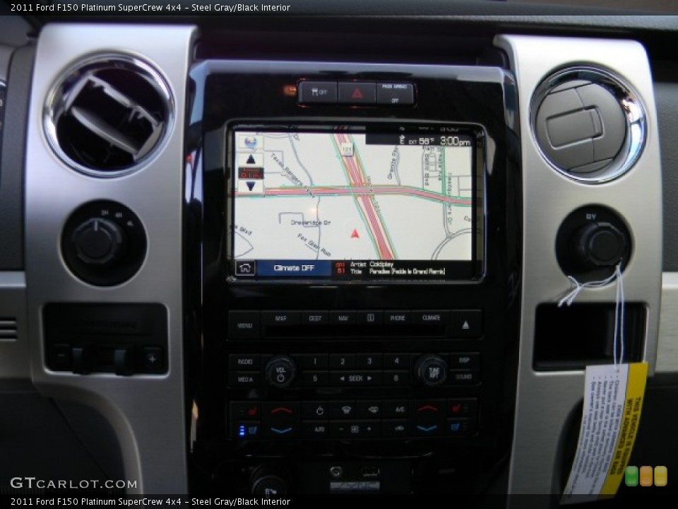 Steel Gray/Black Interior Navigation for the 2011 Ford F150 Platinum SuperCrew 4x4 #58594845