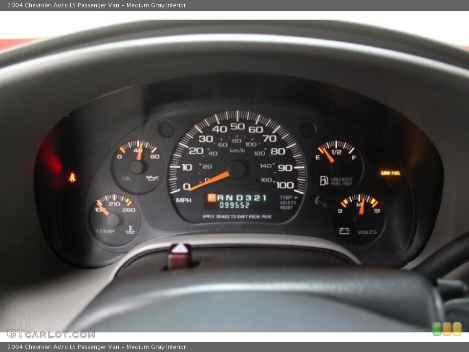Medium Gray Interior Gauges for the 2004 Chevrolet Astro LS Passenger Van #58600425