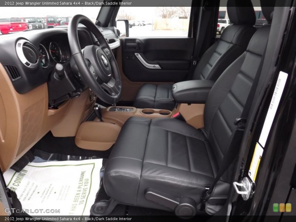 Black/Dark Saddle Interior Photo for the 2012 Jeep Wrangler Unlimited Sahara 4x4 #58626955