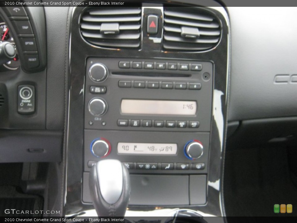 Ebony Black Interior Controls for the 2010 Chevrolet Corvette Grand Sport Coupe #58628207