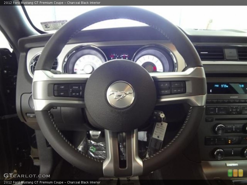 Charcoal Black Interior Steering Wheel for the 2012 Ford Mustang GT Premium Coupe #58635119
