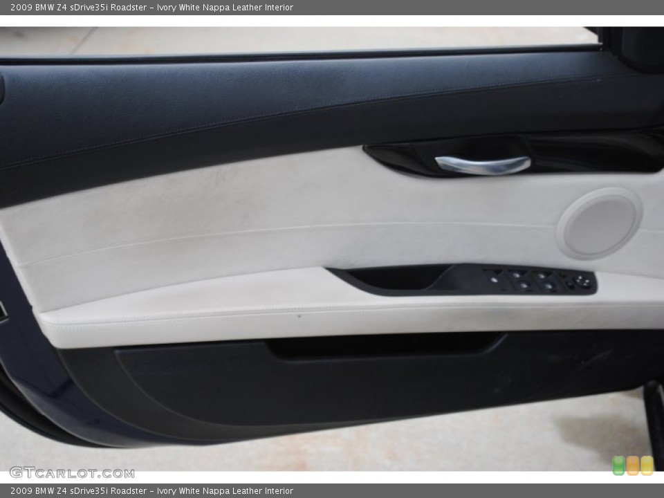 Ivory White Nappa Leather Interior Door Panel for the 2009 BMW Z4 sDrive35i Roadster #58636178