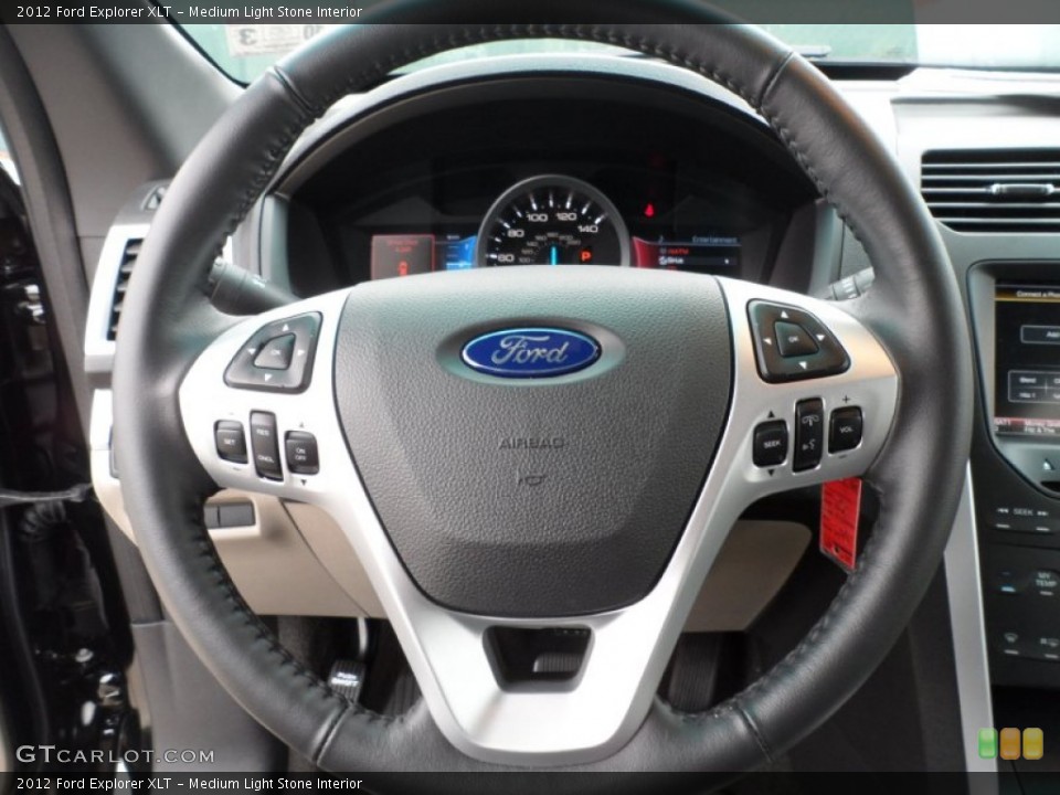Medium Light Stone Interior Steering Wheel for the 2012 Ford Explorer XLT #58655047