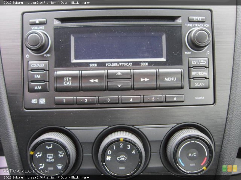 Black Interior Controls for the 2012 Subaru Impreza 2.0i Premium 4 Door #58657289