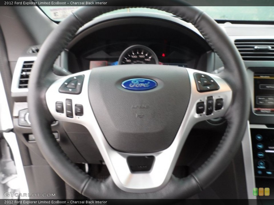 Charcoal Black Interior Steering Wheel for the 2012 Ford Explorer Limited EcoBoost #58659608