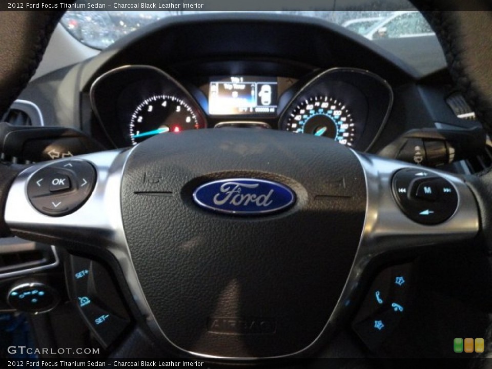 Charcoal Black Leather Interior Controls for the 2012 Ford Focus Titanium Sedan #58666652