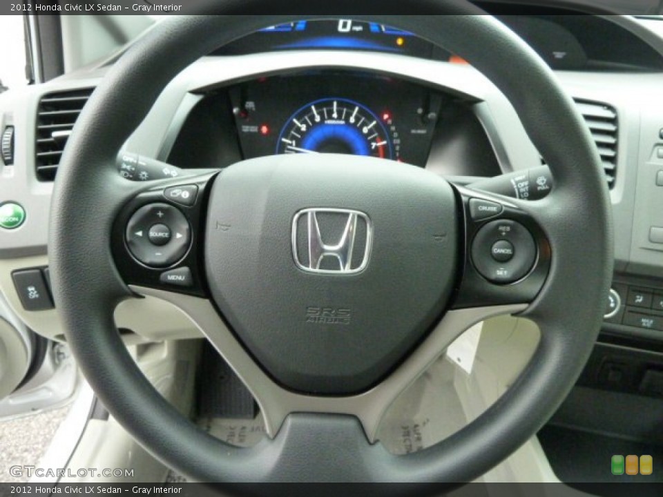 Gray Interior Steering Wheel for the 2012 Honda Civic LX Sedan #58675838