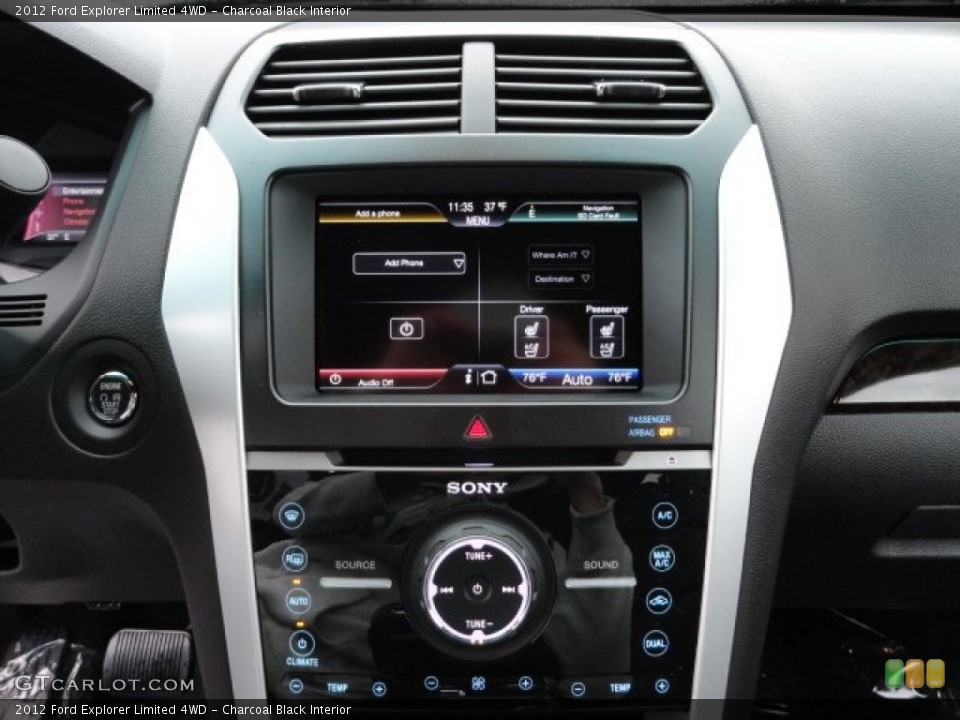 Charcoal Black Interior Controls for the 2012 Ford Explorer Limited 4WD #58677068