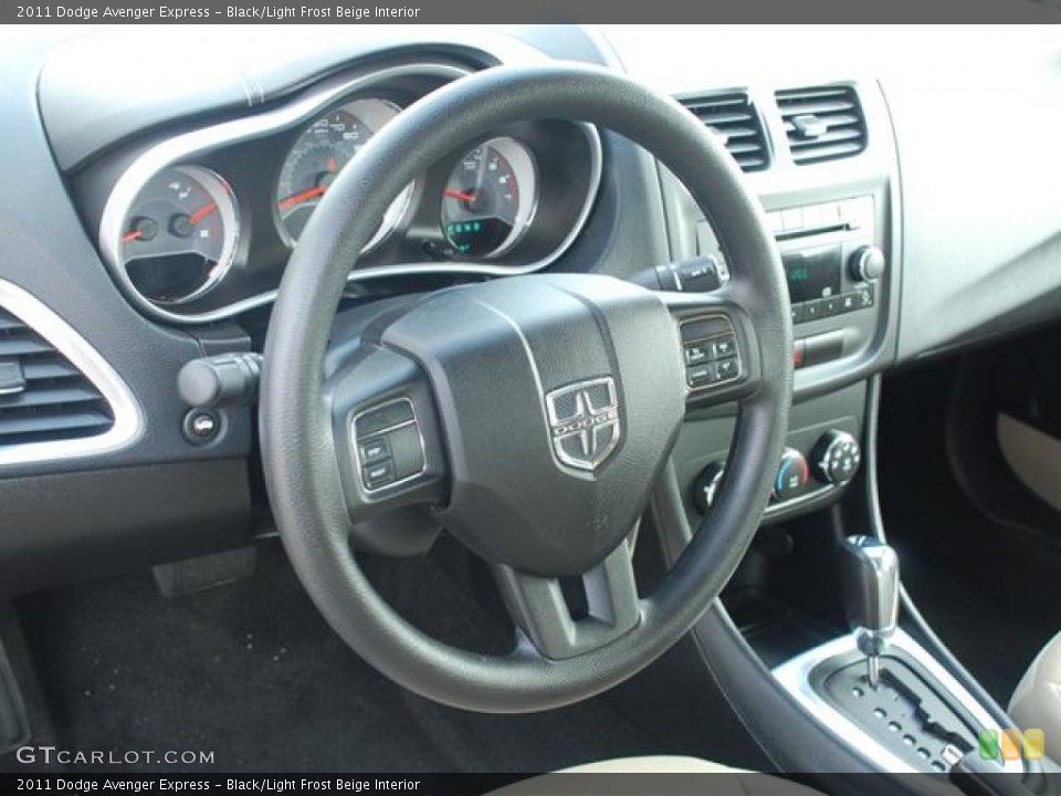 Black/Light Frost Beige Interior Steering Wheel for the 2011 Dodge Avenger Express #58687993