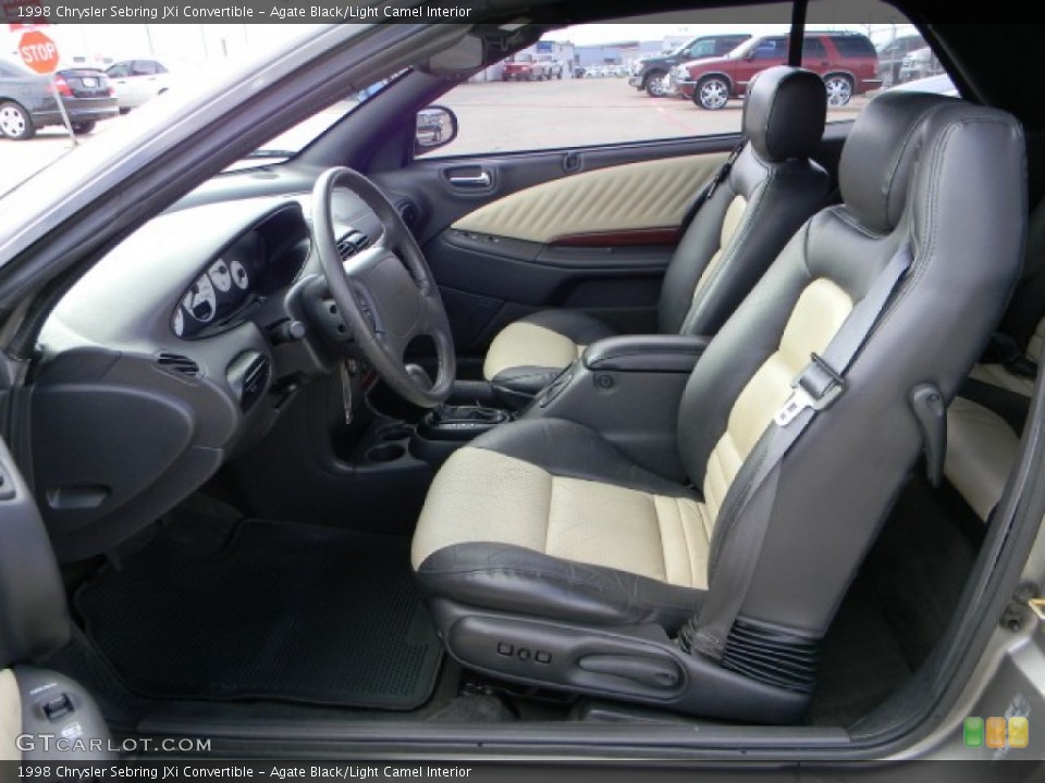 Agate Black/Light Camel Interior Photo for the 1998 Chrysler Sebring JXi Convertible #58689280