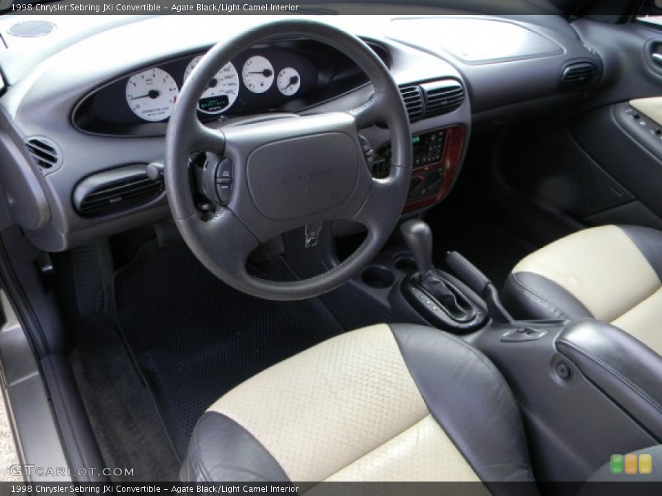 Agate Black/Light Camel Interior Prime Interior for the 1998 Chrysler Sebring JXi Convertible #58689298