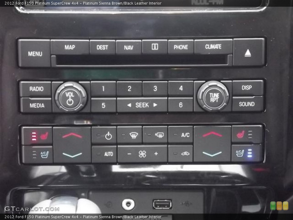 Platinum Sienna Brown/Black Leather Interior Controls for the 2012 Ford F150 Platinum SuperCrew 4x4 #58697009
