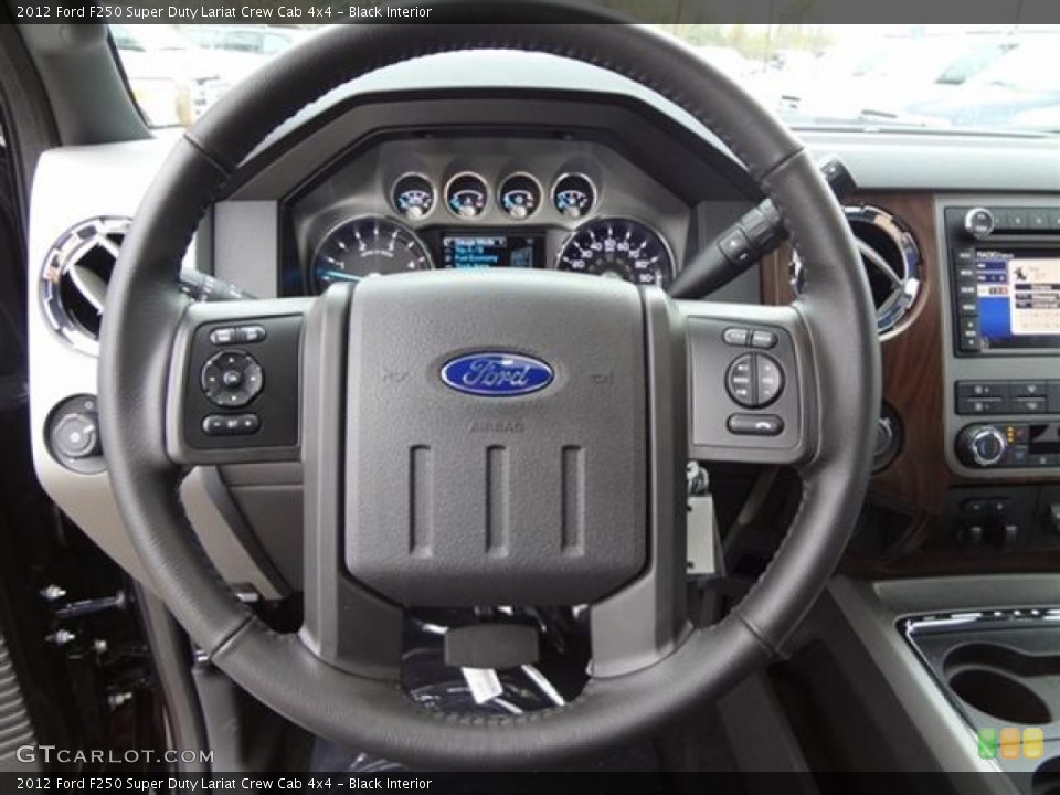 Black Interior Steering Wheel for the 2012 Ford F250 Super Duty Lariat Crew Cab 4x4 #58698362
