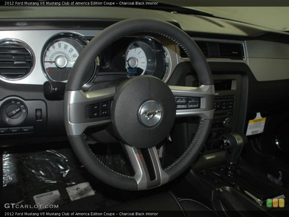 Charcoal Black Interior Steering Wheel for the 2012 Ford Mustang V6 Mustang Club of America Edition Coupe #58699073