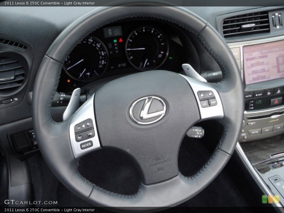 Light Gray Interior Steering Wheel for the 2011 Lexus IS 250C Convertible #58702223
