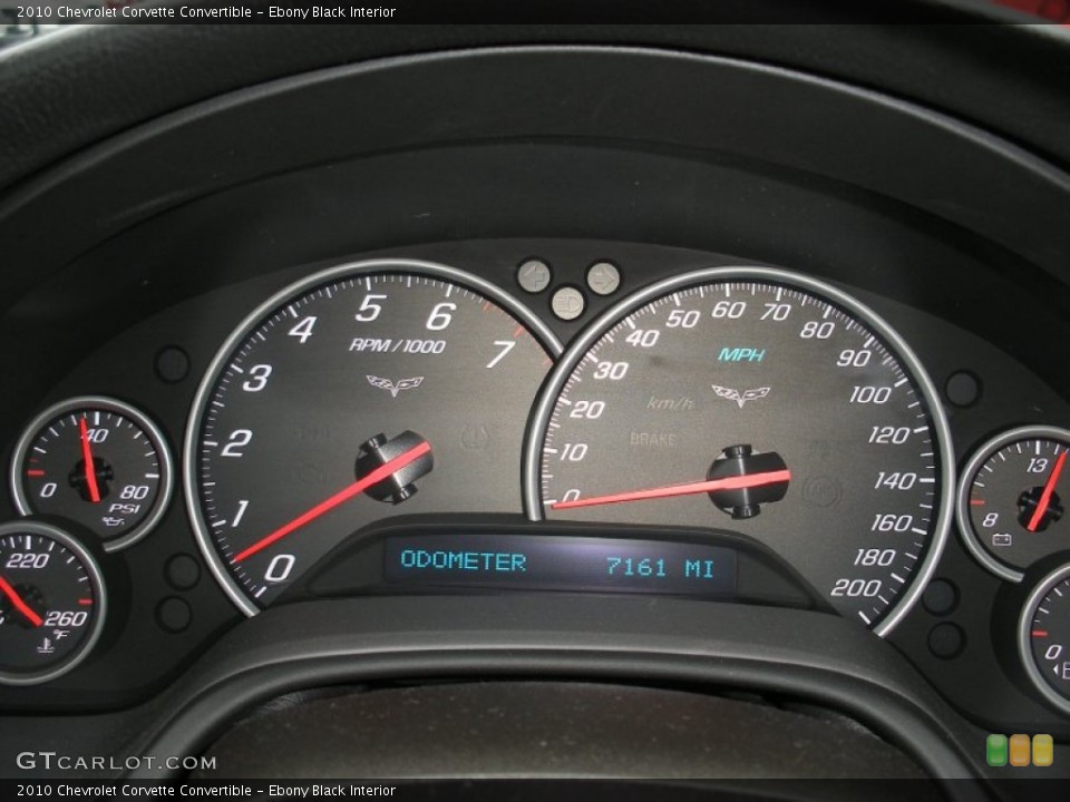 Ebony Black Interior Gauges for the 2010 Chevrolet Corvette Convertible #58707968