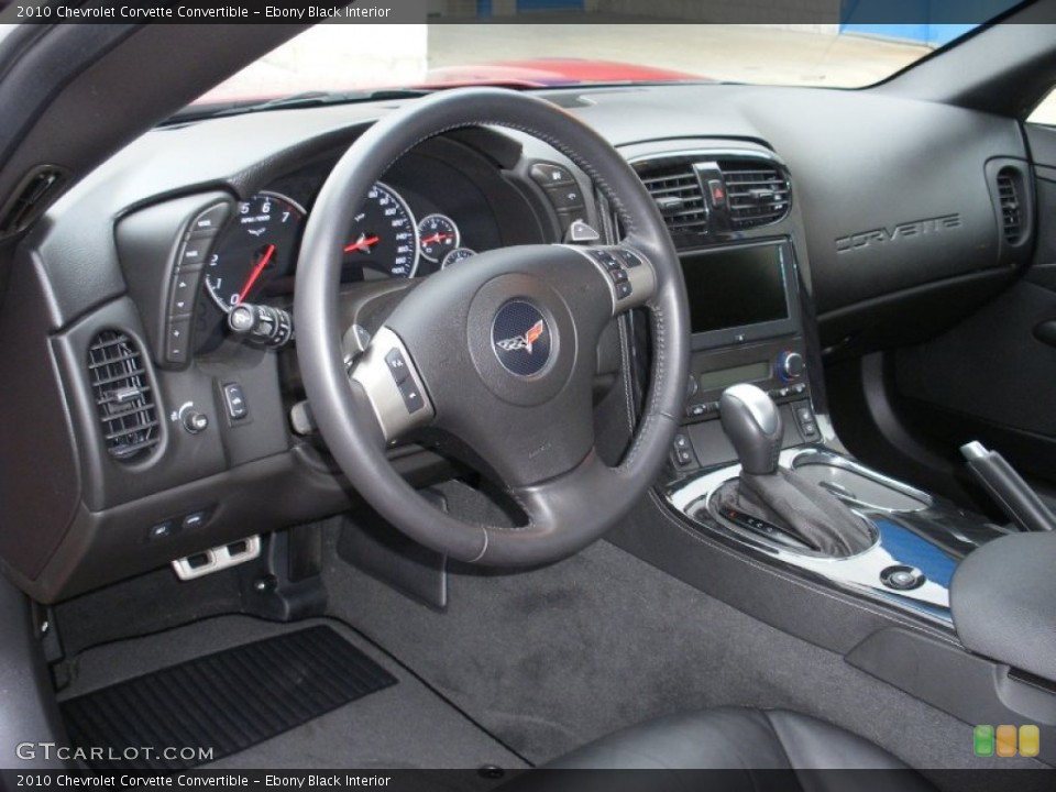 Ebony Black Interior Dashboard for the 2010 Chevrolet Corvette Convertible #58708013