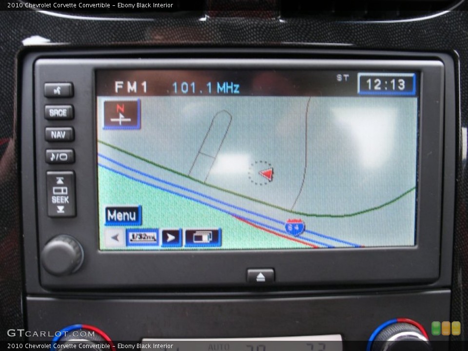 Ebony Black Interior Navigation for the 2010 Chevrolet Corvette Convertible #58708046