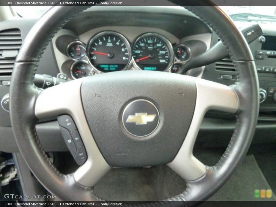 Ebony Interior Steering Wheel for the 2008 Chevrolet Silverado 1500 LT Extended Cab 4x4 #58732278