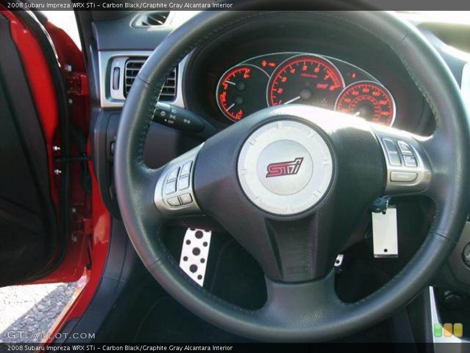 Carbon Black/Graphite Gray Alcantara Interior Steering Wheel for the 2008 Subaru Impreza WRX STi #58732641