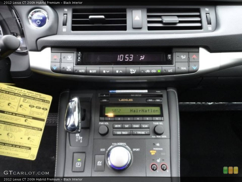 Black Interior Controls for the 2012 Lexus CT 200h Hybrid Premium #58733777
