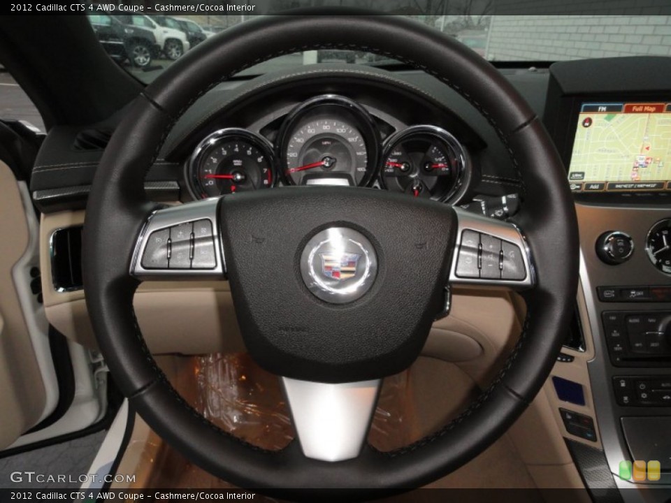 Cashmere/Cocoa Interior Steering Wheel for the 2012 Cadillac CTS 4 AWD Coupe #58742823