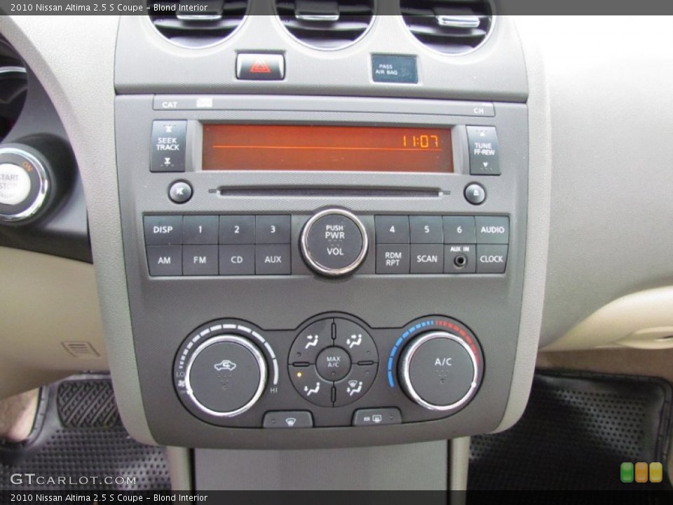 Blond Interior Controls for the 2010 Nissan Altima 2.5 S Coupe #58743165