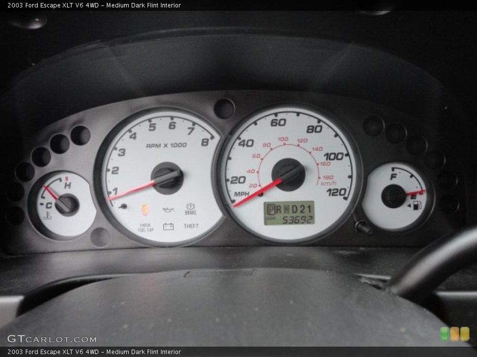 Medium Dark Flint Interior Gauges for the 2003 Ford Escape XLT V6 4WD #58751613
