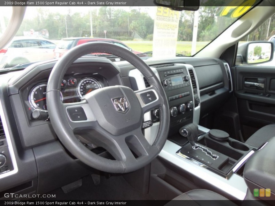 Dark Slate Gray Interior Dashboard for the 2009 Dodge Ram 1500 Sport Regular Cab 4x4 #58755336