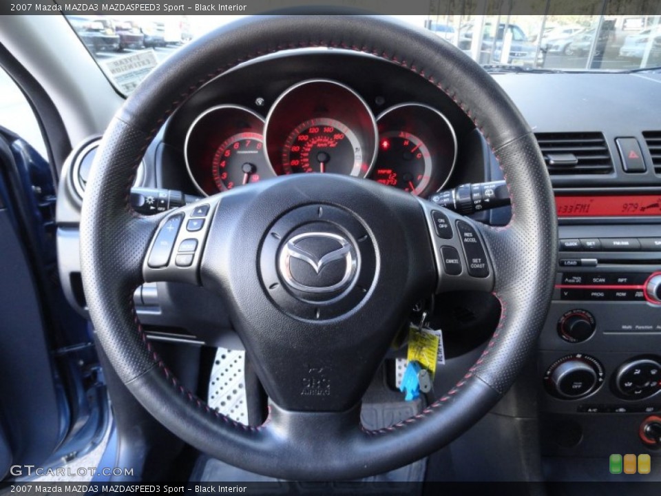 Black Interior Steering Wheel for the 2007 Mazda MAZDA3 MAZDASPEED3 Sport #58759566